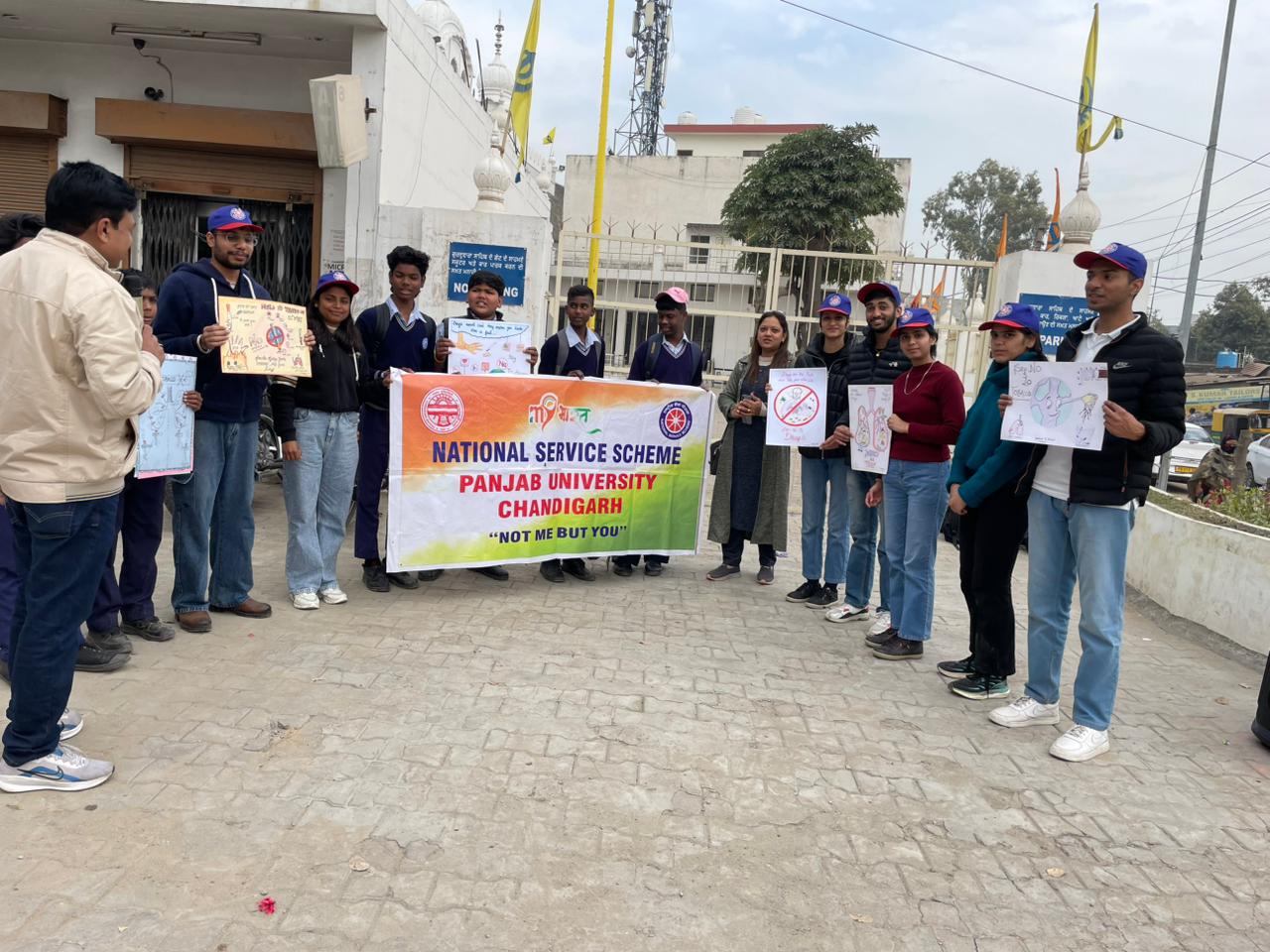NSS, Panjab University Organises Poster Making Competition and Nukkad Natak on TB and Nasha Mukt Bharat Abhiyaan at Khuda Lahora